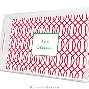 Lucite Tray - Trellis Reverse Cherry