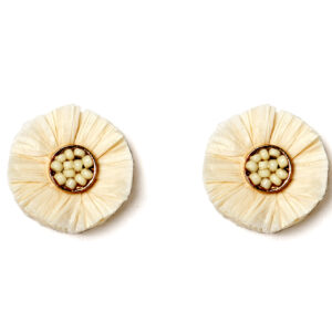Raffia Stud Earrings (Ivory)