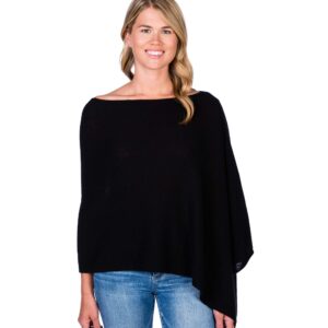 100% Cashmere Dress Topper Poncho (Ebony)