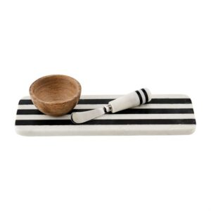 Black and White Marble Tray & Dip Set