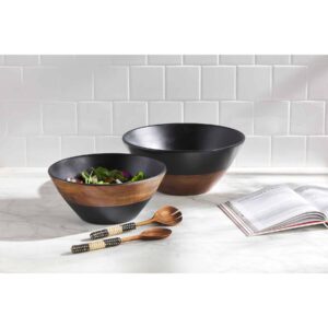 BLACK TWO-TONE BOWL SET