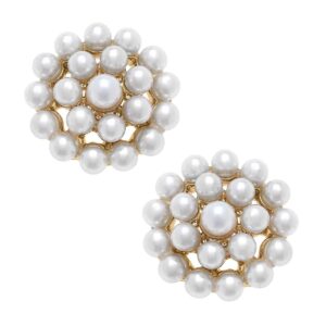 Everly Pearl Cluster Stud Earrings In Ivory