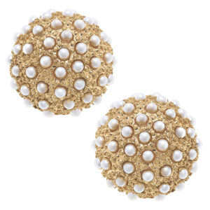 Eliza Pearl Studded Earrings In Ivory