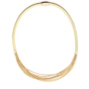 Gold Industrial Wire Necklace with Loose Strands